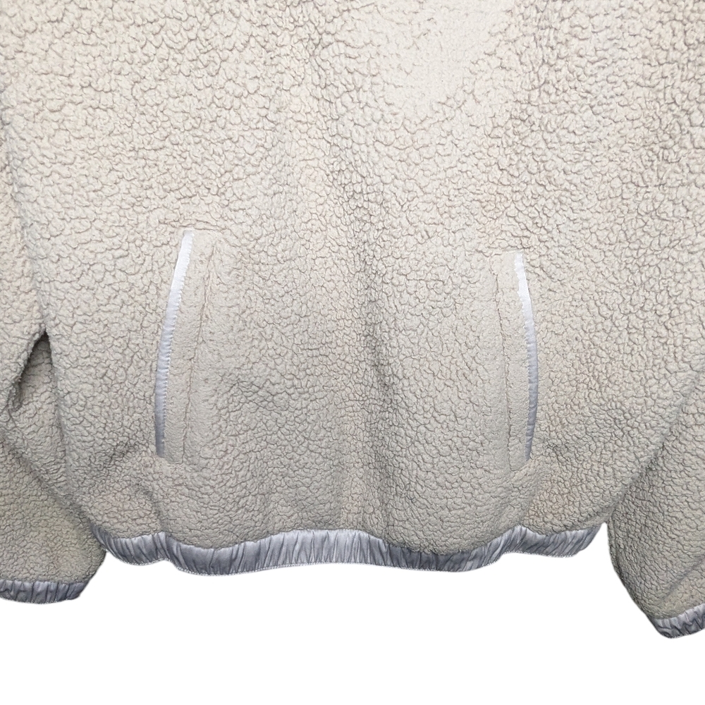 Athleta Tugga Beige Sherpa Fleece Quarter Zip Pullover Funnel Neck Small - Picture 4 of 15